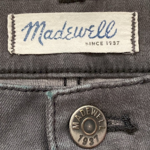 Women’s Madewell Denim Gray Jeans High Riser Skinny Creased Size 26 Stretch - Picture 4 of 14